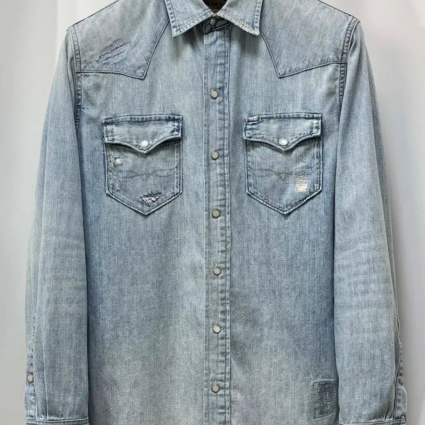 [BUNJANG] Polo Ralph Lauren Distressed Repair Concho Indian Southwestern Shirt / 폴로 랄프로렌 디스트레스드 리페어 콘초 인디언 사우스 웨스턴 셔츠