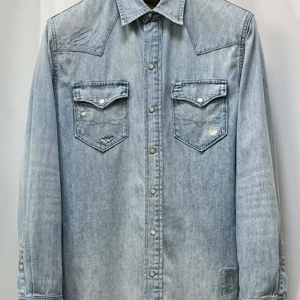 [BUNJANG] Polo Ralph Lauren Distressed Repair Concho Indian Southwestern Shirt / 폴로 랄프로렌 디스트레스드 리페어 콘초 인디언 사우스 웨스턴 셔츠