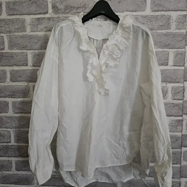[BUNJANG] SJSJ White Frill Blouse / SJSJ 화이트 프릴 블라우스/알뜰한여우