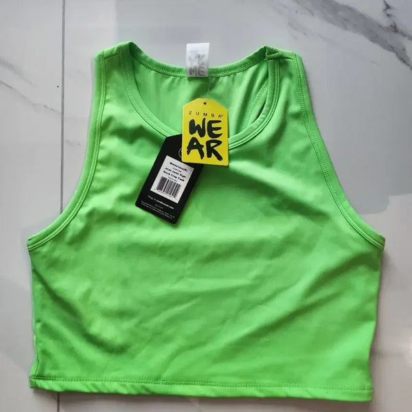 [BUNJANG] Zumba Wear Fluorescent Green Cropped Tank Top (M) / 줌바 탑