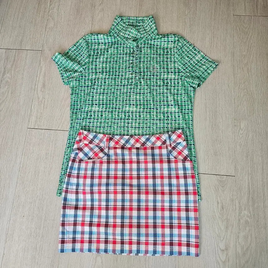 [BUNJANG] Checkered Golf Clothing Set / 체크무늬 골프 의류 세트