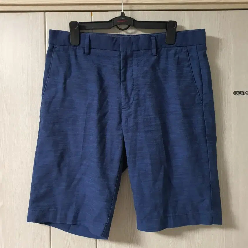 [BUNJANG] Hazzys Slim Fit Linen Blend Shorts Navy / 헤지스 반바지 (슬림핏 82 마 혼방)