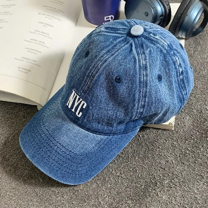 [BUNJANG] Unisex NYC Dark Wash Denim Ball Cap Hat / (새상품+무배) 남녀공용 NYC 진청 데님 볼캡 모자