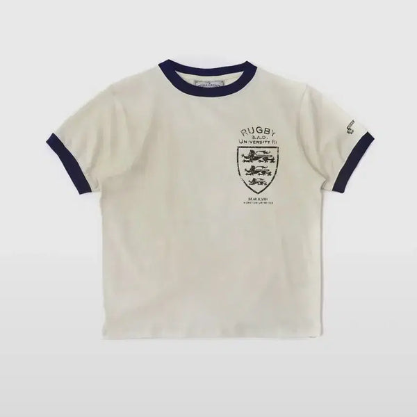 [BUNJANG] Bad Blood Mystic Shield Print Ringer T-Shirt Cream / 배드블러드 미스틱 실드 프린트 링거 티셔츠 크림