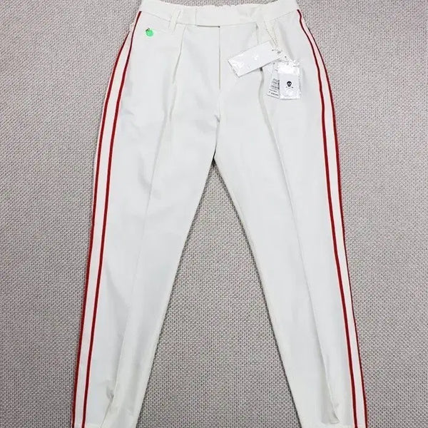 [BUNJANG] Mark &ロナ Women's Golf Pants White Red Line Detail / (새옷정품) 마크앤로나 여성 골프바지
