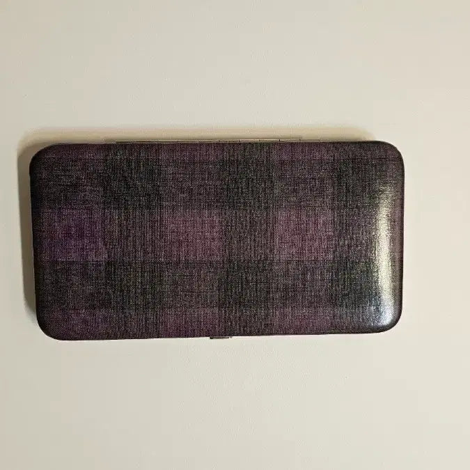 [BUNJANG] Purple Check Pattern Clutch Long Wallet / 보라색 체크 패턴 클러치 장지갑