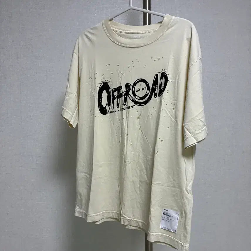 [BUNJANG] Satisfy Mostech Off-Road Short-Sleeve T-Shirt Ivory / M) 새티스파이 모스테크 오프로드 반팔 티셔츠 아이보리