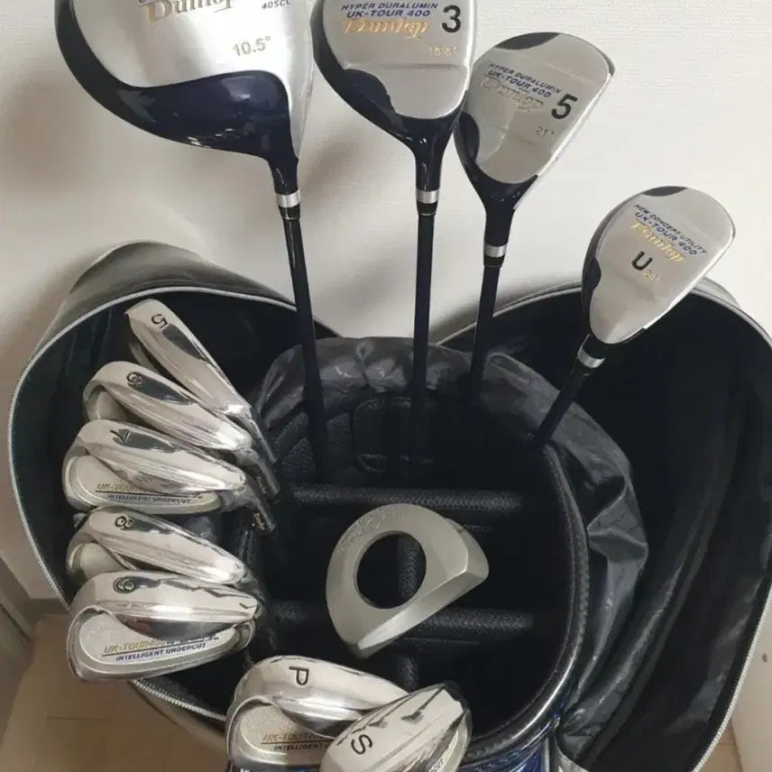 [BUNJANG] Dunlop Men's Full Golf Club Set with PING Golf Bag / 남성 던롭 골프채 골프백 포함 풀세트