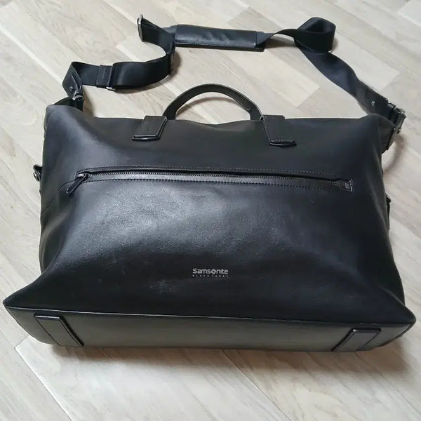 [BUNJANG] Samsonite Black Label Leather Shoulder Bag / 샘소나이트 블랙라벨 가죽가방 블랙