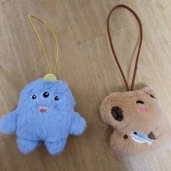 [BUNJANG] Character Doll Keychain Set (Blue/Brown) / 캐릭터 인형 키링 2개 세트 (파랑/갈색)