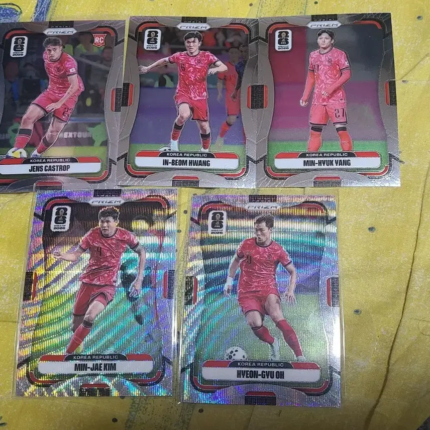 [BUNJANG] Panini Prizm Soccer Cards Set (3 Types) / 파니니 프리즘 축구 카드 5종 (잔센 황인범 양민혁 김민재 오현규)