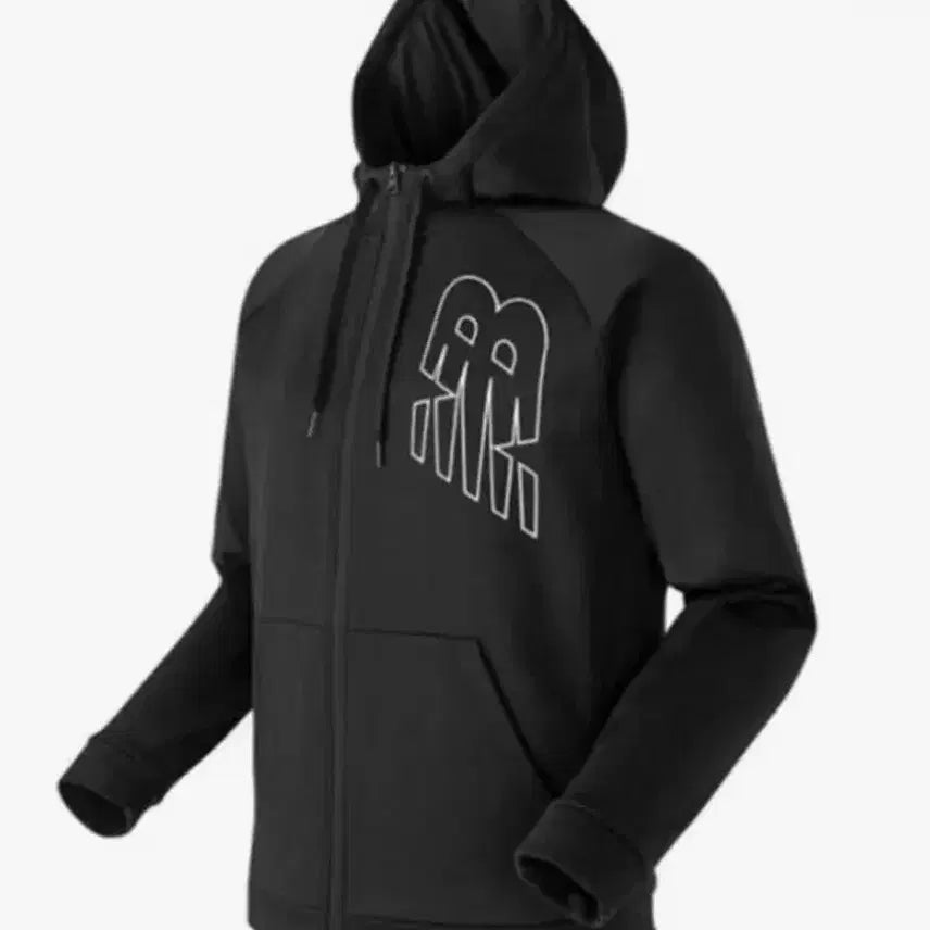 [BUNJANG] New Balance Black Fleece Hoodie Zip-Up / 뉴발란스 블랙 기모 후드집업