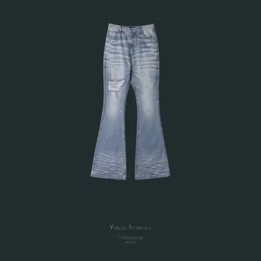 [BUNJANG] Undermycar Pleated Jeans Light Blue Size 1 / 언더마이카 플레어진 연청 1사이즈