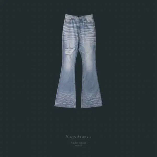 [BUNJANG] Undermycar Pleated Jeans Light Blue Size 1 / 언더마이카 플레어진 연청 1사이즈