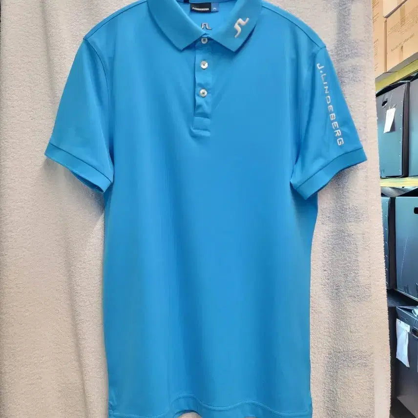 [BUNJANG] J. Lindeberg Men's Short Sleeve Polo Shirt Blue - Size S / J. 린드버그 골프 카라 셔츠 반팔 남성  S. 새상품급