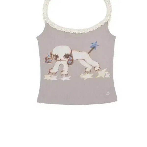 [BUNJANG] COYSEIO Vintage Puppy Lace Sleeveless Light Purple / COYSEIO 코이세이오 빈티지 퍼피 레이스 슬리브리스 라이트퍼플