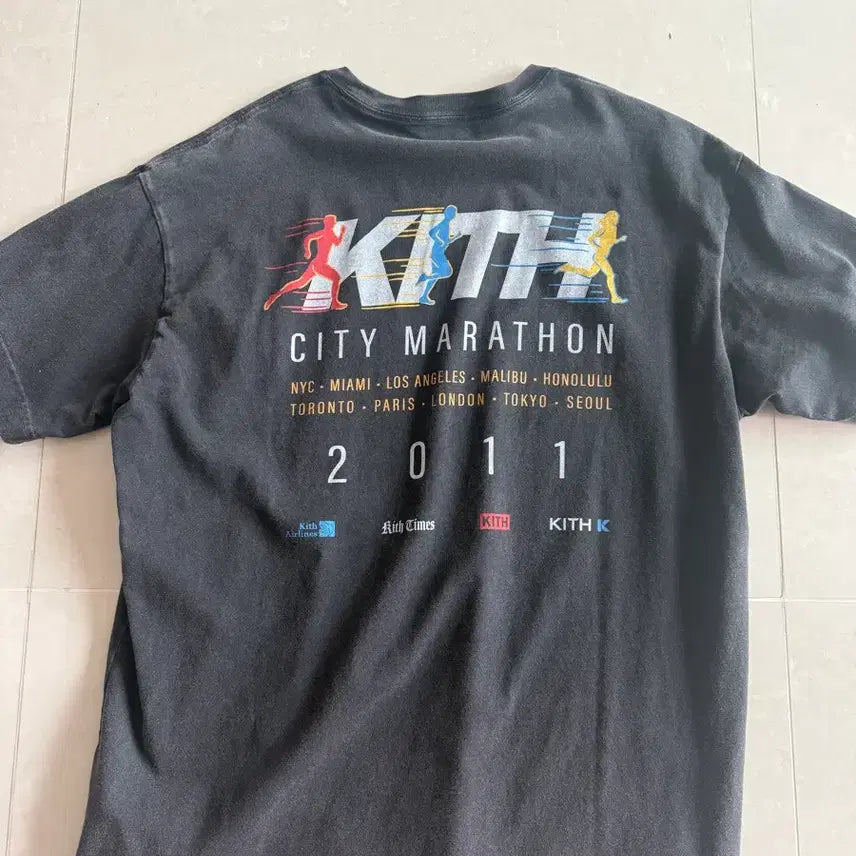 [BUNJANG] KITH City Marathon Short Sleeve T-Shirt Black / KITH 시티 마라톤 반팔 티셔츠 블랙