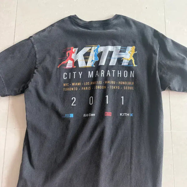 [BUNJANG] KITH City Marathon Short Sleeve T-Shirt Black / KITH 시티 마라톤 반팔 티셔츠 블랙