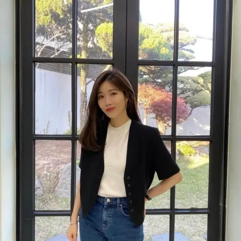 [BUNJANG] Zara Lapel Less Crop Blazer XS / 자라 라펠리스 크롭 블레이저 xs