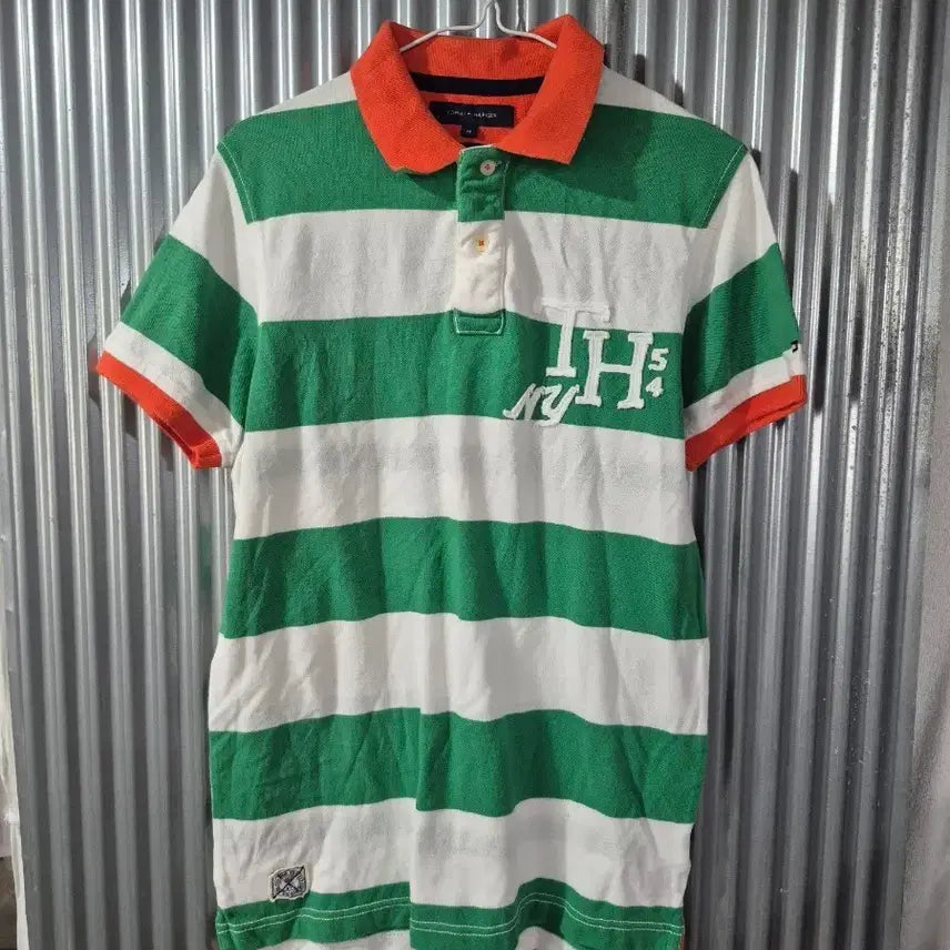 [BUNJANG] Tommy Hilfiger Striped Short Sleeve Polo Shirt M / M 타미힐피거 단가라 반팔 카라티셔츠