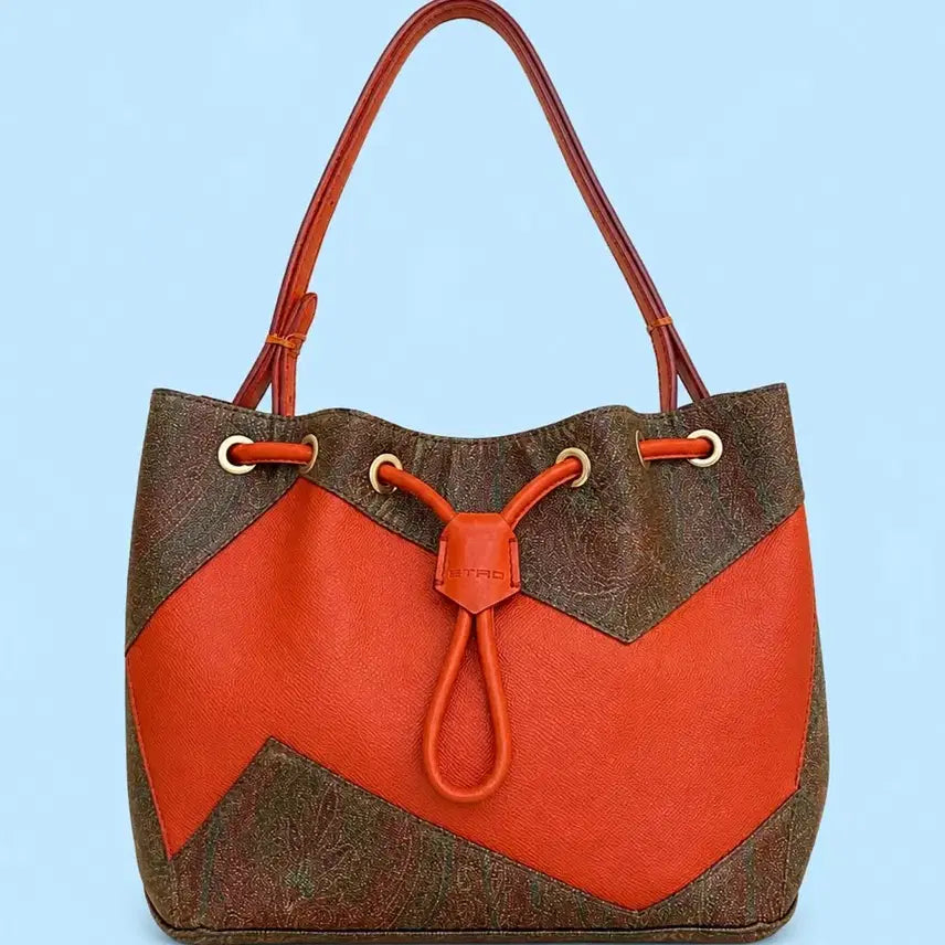 [BUNJANG] Etro Paisley Bucket Bag Orange / 에트로 ETRO 페이즐리 버킷백 오렌지 핸드백 숄더백 파우치 복조리백 귀저기가방 미니백 클러치