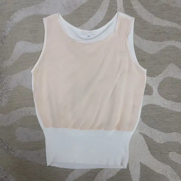 [BUNJANG] Margaret Women's Silk Color-Block Sleeveless Knit Top / 마가렛 여성 실크 배색 민소매 니트