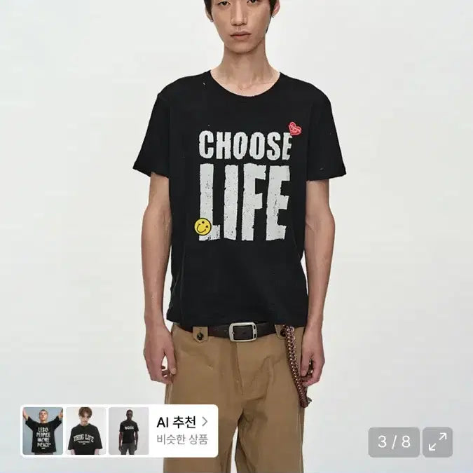 [BUNJANG] Andersson Bell CHOOSE LIFE T-Shirt Black / 앤더슨벨 CHOOSE LIFE 반팔 티셔츠 블랙
