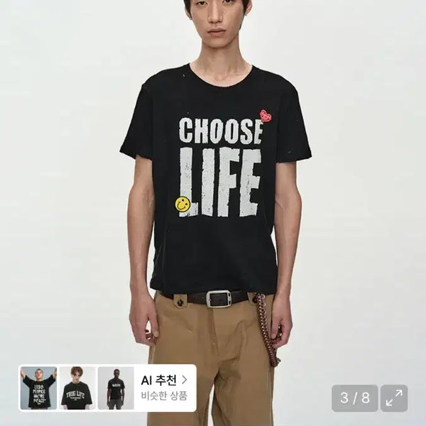 [BUNJANG] Andersson Bell CHOOSE LIFE T-Shirt Black / 앤더슨벨 CHOOSE LIFE 반팔 티셔츠 블랙