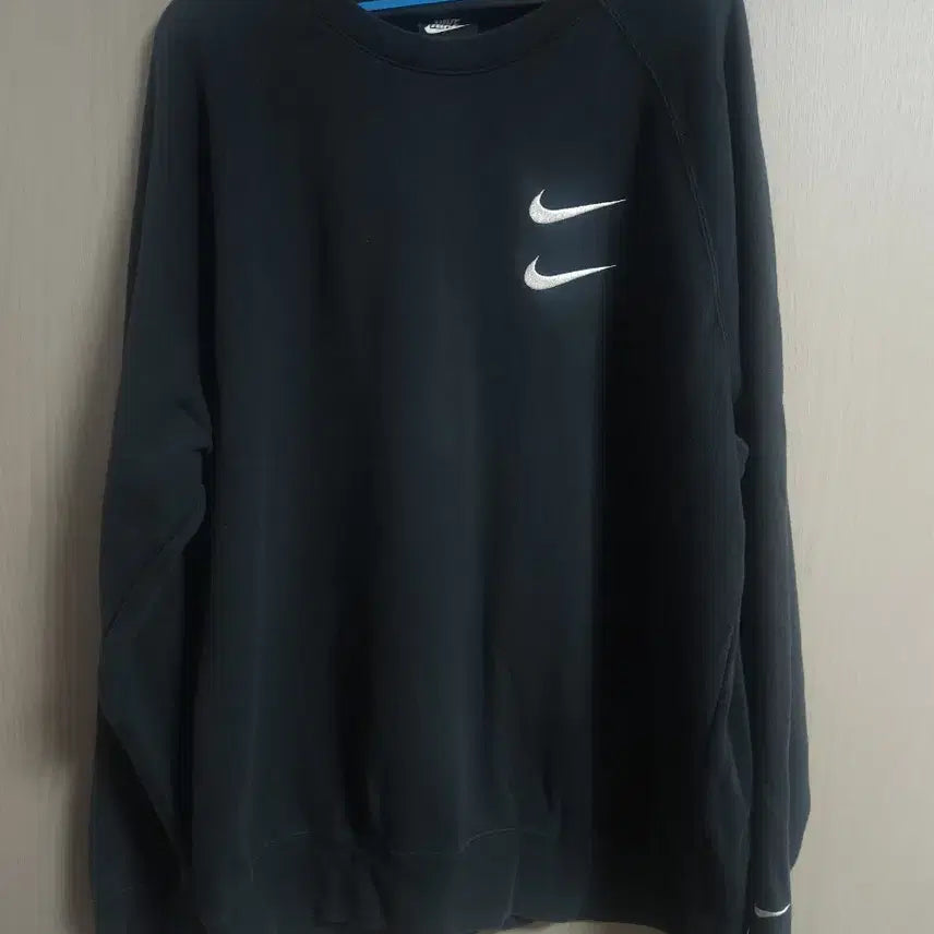 [BUNJANG] Nike Double Swoosh Sweatshirt Black 2XL / F] 나이키 더블스우시 맨투맨, 2XL*