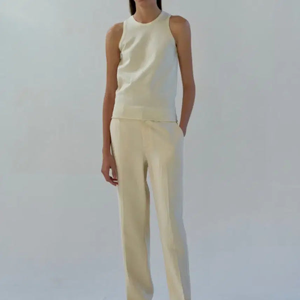 [BUNJANG] Nothing Written Viscose Loose Trousers Ivory Slacks / 낫띵리튼 nothing written 비스코스 루즈 트라우저 아이보리 슬랙스 바지 팬츠