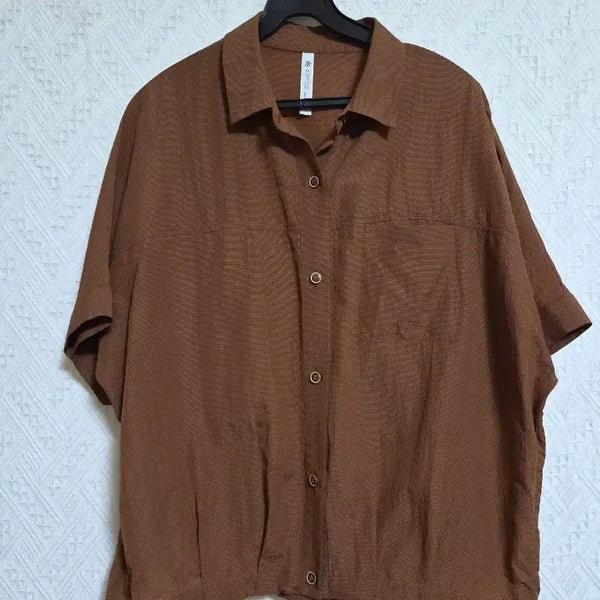 [BUNJANG] Rayon Collar Shirt - Brown / 인견 카라셔츠