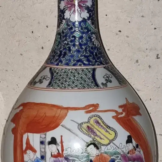 [BUNJANG] Kangxi Period Celadon Porcelain Vase / 강희년제 분채 영인문 대형담병 높이44 지름22 중국도자기 고도자 골통품