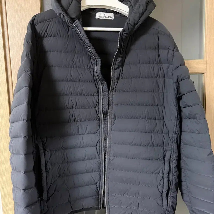 [BUNJANG] Stone Island Woven Lightweight Down Jacket XL Dark Navy / 스톤 룸 우븐 경량패딩