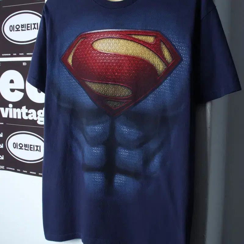 [BUNJANG] Superman Man of Steel Vintage T-Shirt / (M-L) 브랜드빈티지 반팔 티셔츠 영화 슈퍼맨 맨오브스틸-H36369