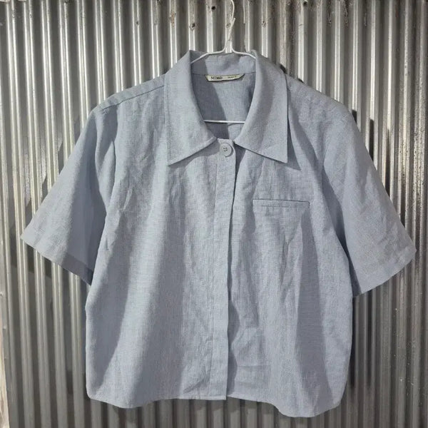 [BUNJANG] MIXXO Women's Short Sleeve Shirt Sky Blue L / L 미쏘 여성 반팔 셔츠 하늘색
