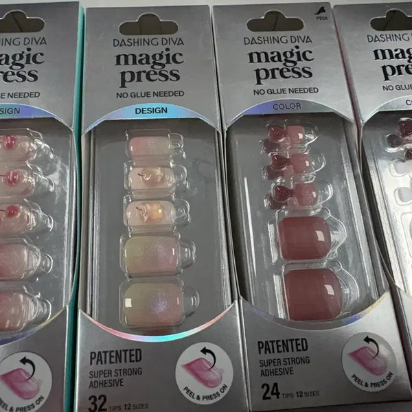 [BUNJANG] Dashing Diva Magic Press Nail & Pedi (Sealed) - Apple Dew, Eternal Rose, Dewey Cherry / (미개봉)대싱디바 매직프레스 네일 패디 애플듀 이터널로즈 듀이체리