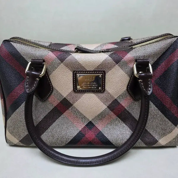 [BUNJANG] DAKS Check Boston Tote Bag / 닥스 체크 보스톤 토트백