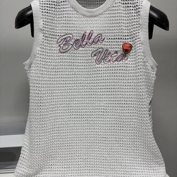 [BUNJANG] FILAGOLF White Mesh Vest / FILAGOLF 화이트 메쉬 조끼