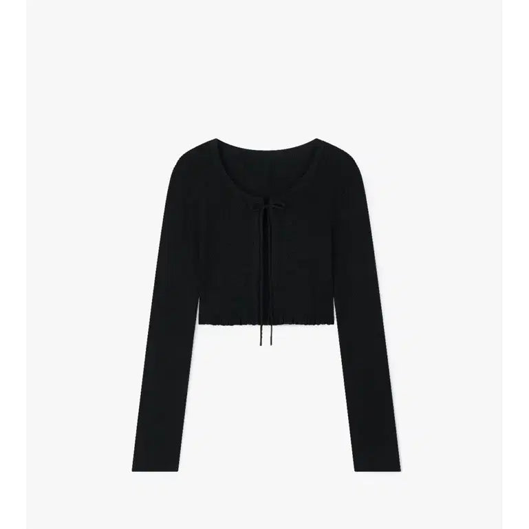[BUNJANG] Lazy Society Wave Bolero Cardigan Black / 레이지샵 웨이브 볼레로 가디건 블랙
