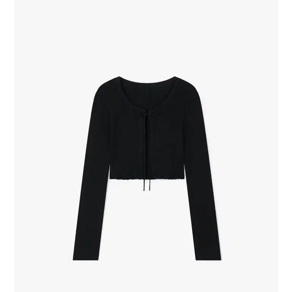 [BUNJANG] Lazy Society Wave Bolero Cardigan Black / 레이지샵 웨이브 볼레로 가디건 블랙