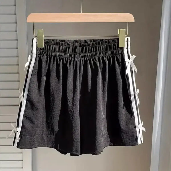 [BUNJANG] Ribbon Detail Striped Shorts / 리본 반바지 여자 여름 옷