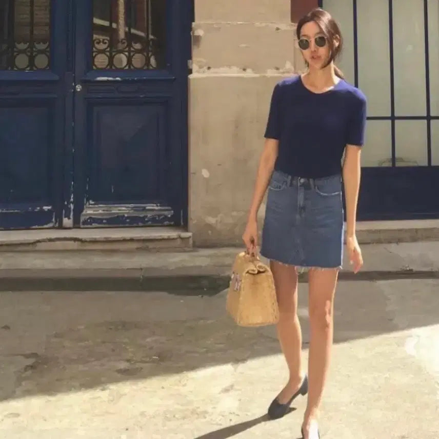 [BUNJANG] Shop M Denim Skirt (Size M) / 샵엠 데님스커트