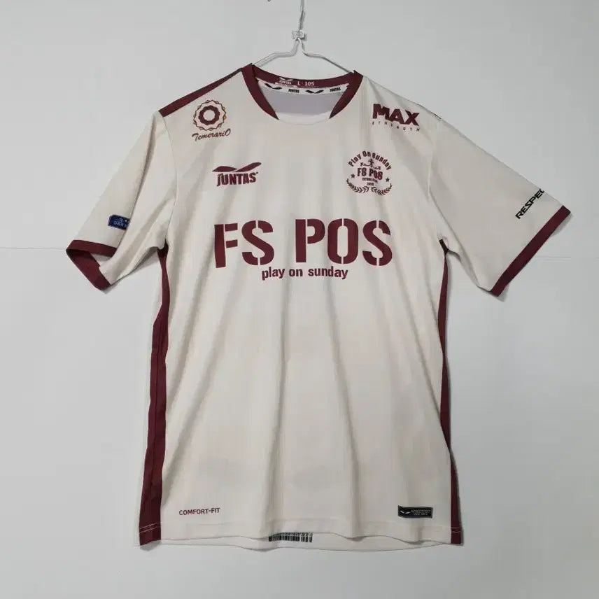 [BUNJANG] POS Soccer Jersey White/Burgundy / FS POS 축구 유니폼 져지 화이트/버건디 1275