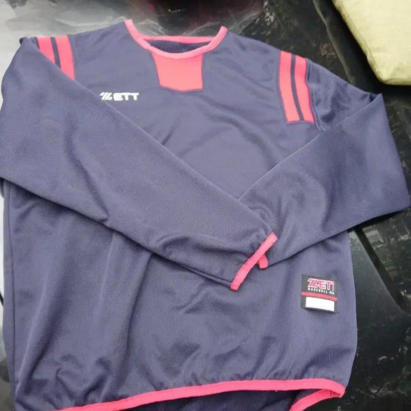 [BUNJANG] JET Baseball Uniform Top Navy Pink Stripe / 제트 야구복 상의 남색 핑크 줄무늬