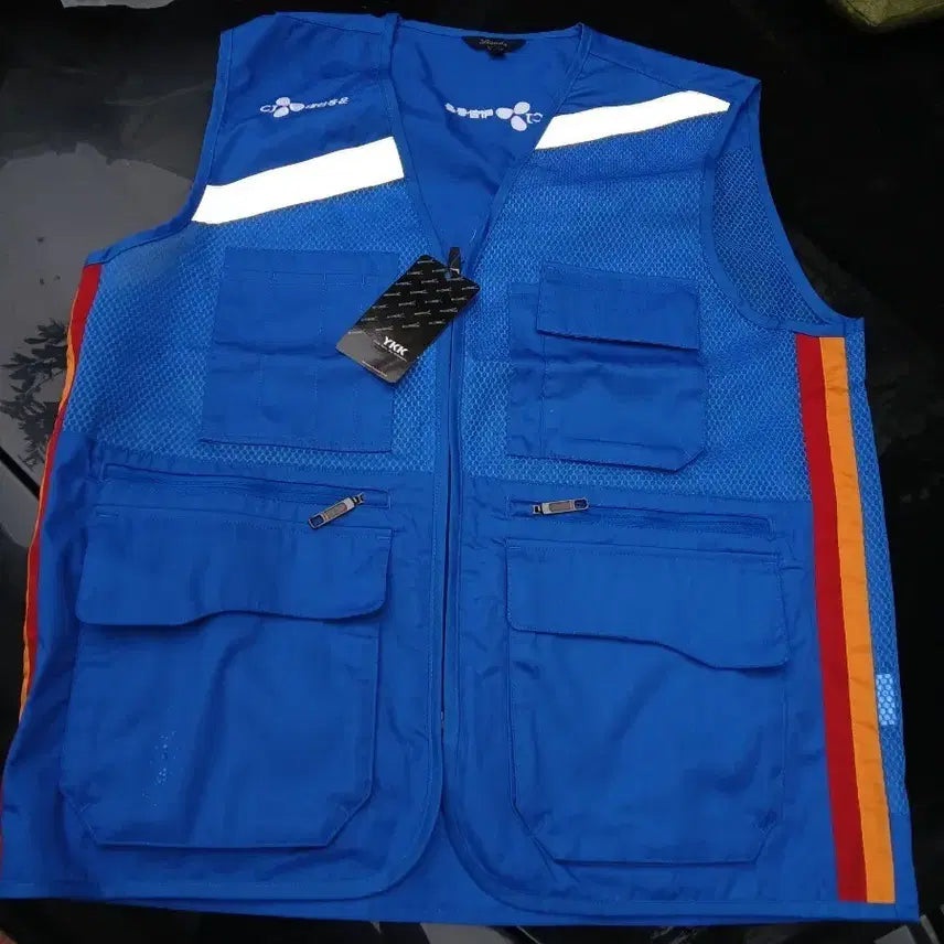 [BUNJANG] Blue Work Vest (Size 100) with YKK Zipper - New / 작업 조끼 블루100 YKK 지퍼미착용새겁니다