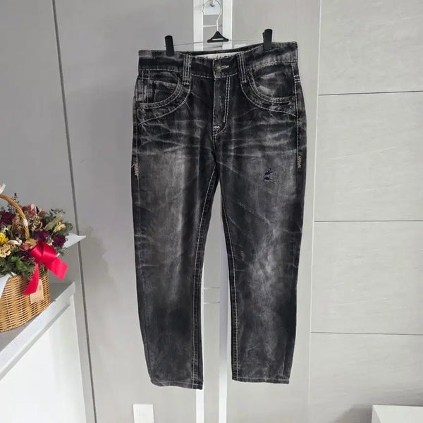 [BUNJANG] Black Washed Denim Pants / 블랙 워싱 데님 팬츠