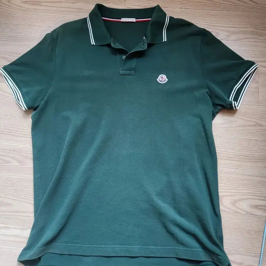 [BUNJANG] Moncler Green Cotton Polo Shirt L / 몽클레어 그린 카라티