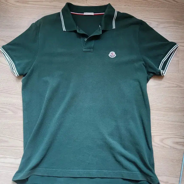 [BUNJANG] Moncler Green Cotton Polo Shirt L / 몽클레어 그린 카라티