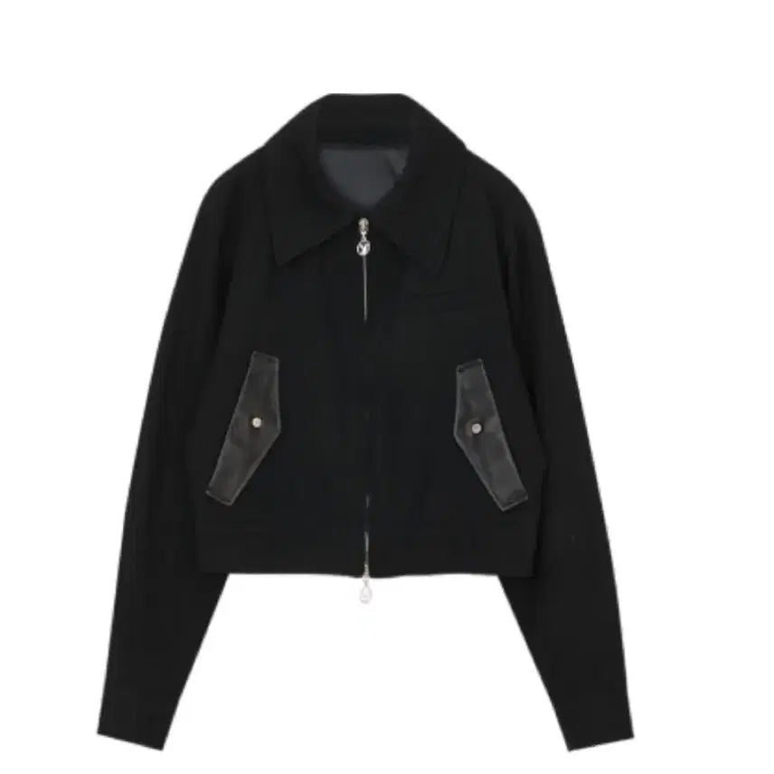 [BUNJANG] Used Leather Detail Jacket / 유즈 자켓
