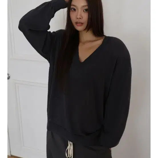 [BUNJANG] Langer V-neck Knit / 랑거 브이넥 니트